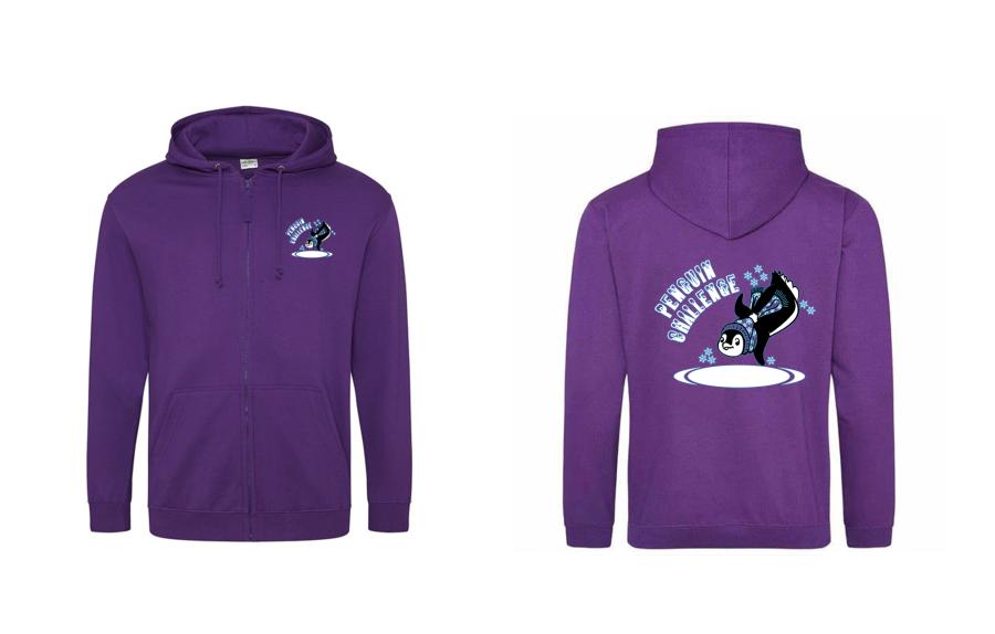 Penguin Challenge - Zipped Hoodie Purple