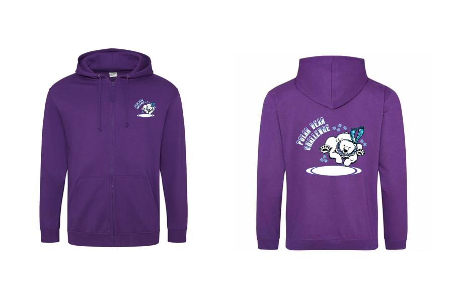 Polar Bear Challenge - Zipped Hoodie Purple