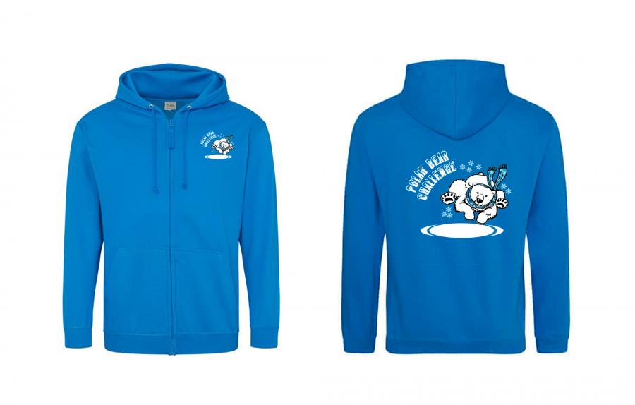 Polar Bear Challenge - Zipped Hoodie Sapphire Blue