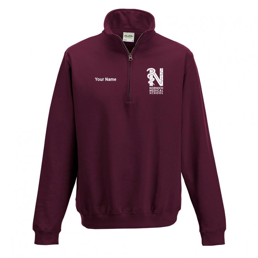 Norwich Medical School - 1/4 Zip (White logo)