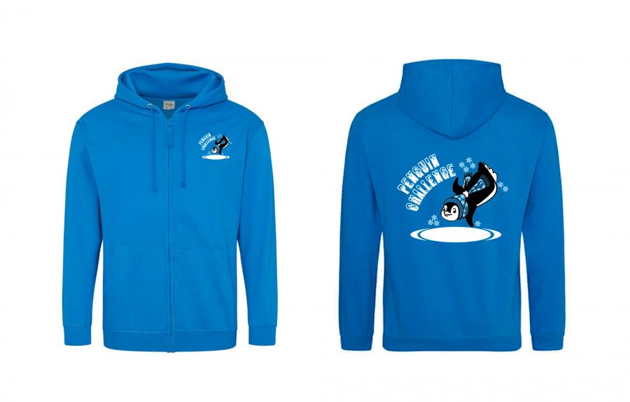 Penguin Challenge - Zipped Hoodie Sapphire Blue