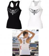 Fitted Racerback Tank (Moth Across Chest)